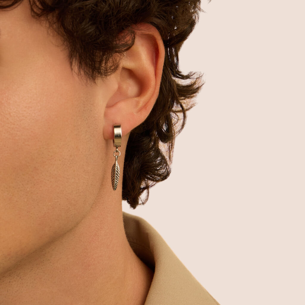 Orecchini A Cerchio Man Code Acciaio