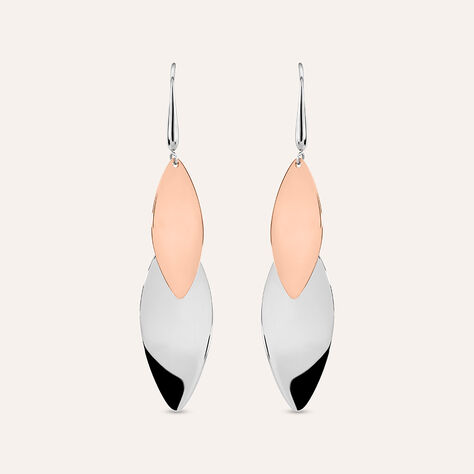 Orecchini Pendenti Sunrise Acciaio Bicolore Bianco / Rosa - Orecchini Pendenti Donna | Stroili
