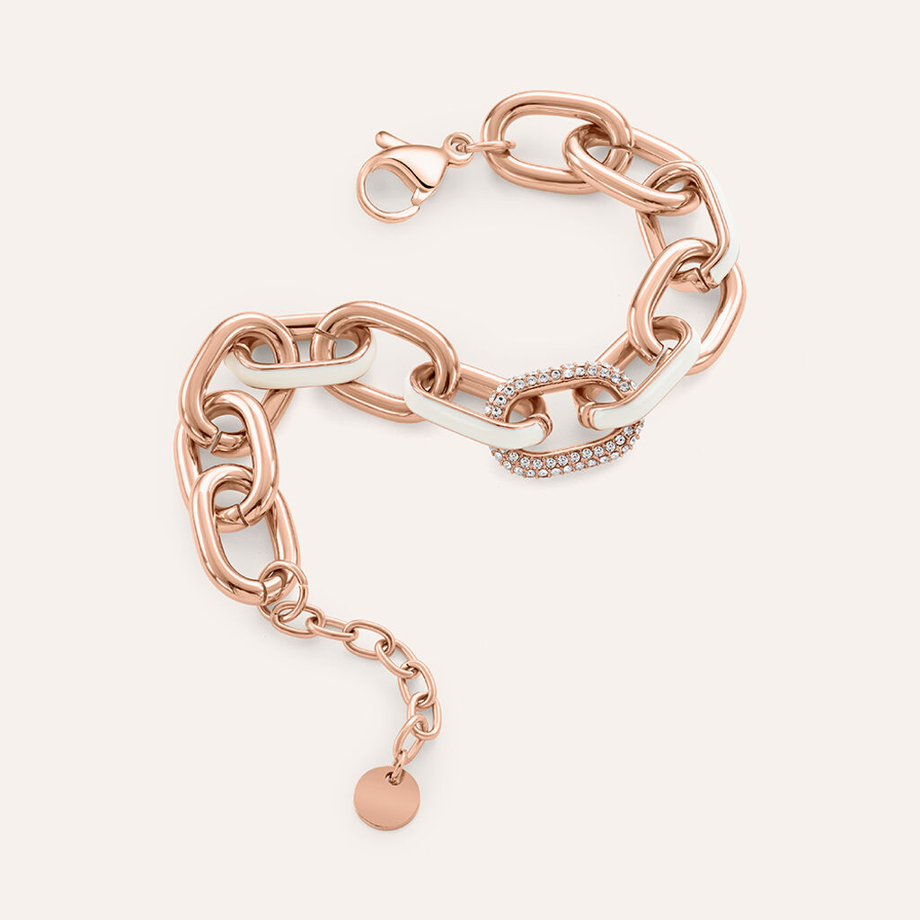 Bracciale Catena Lady Sweet Acciaio Rosa Cristallo - Bracciali Donna | Stroili