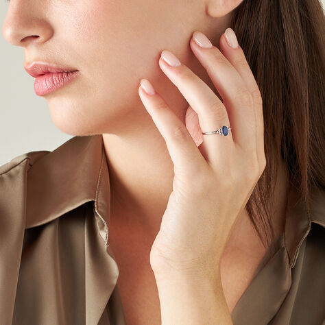 Anello Solitario Charlotte Oro Bianco Zaffiro Diamante - Anelli con Pietre Donna | Stroili