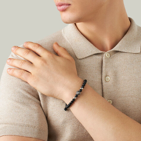 Bracciale Man Code Acciaio Bicolore Bianco / Nero Onice - Bracciali Uomo | Stroili