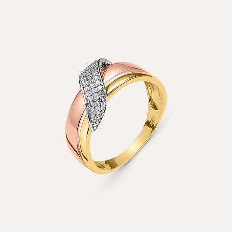 Anello Fascia Sophia Oro Tricolore Diamante - Anelli con Pietre Donna | Stroili
