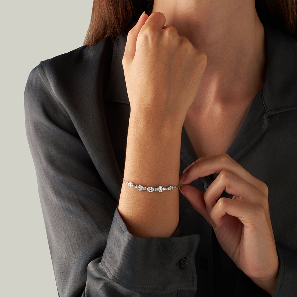 Bracelet En Aigue-marine Et Argent 925 Avec Zirconium Cubique - Samarcanda Gioielli - Neuf Avec étiquettes
