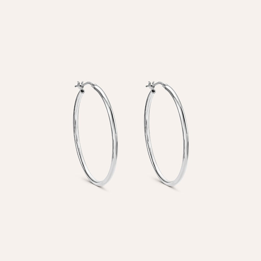 Orecchini A Cerchio Silver Collection Argento Rodiato