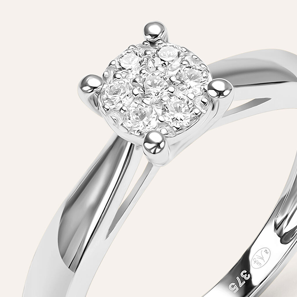 Anello Solitario Sophia Oro Bianco Diamante - Anelli con Pietre Donna | Stroili