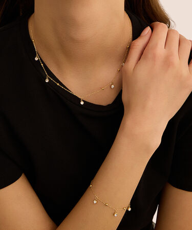 Bracciale Radiance Acciaio Dorato Cristallo