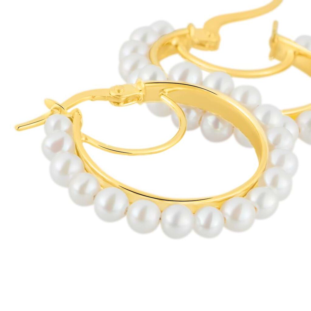 Orecchini A Cerchio Gabrielle Oro Giallo Perla D'Acqua Dolce - Orecchini a Cerchio Donna | Stroili