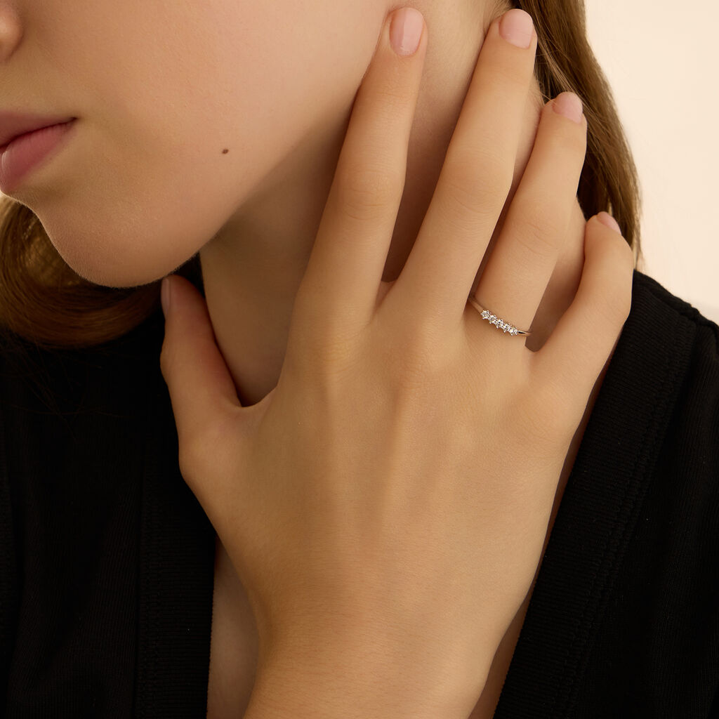 Anello Riviere Grace Oro Bianco Diamante