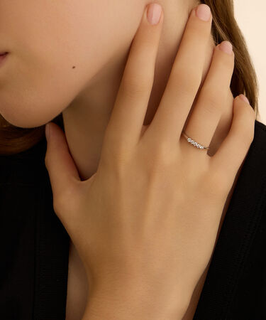 Anello Riviere Grace Oro Bianco Diamante