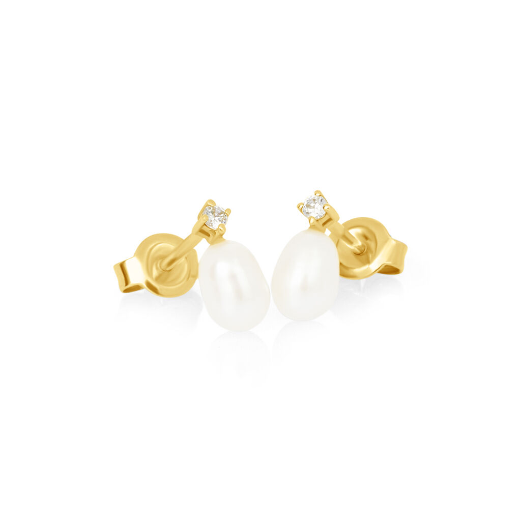 Orecchini Lobo Gabrielle Oro Giallo Perla D'Acqua Dolce Cubic Zirconia - Orecchini a Lobo Donna | Stroili