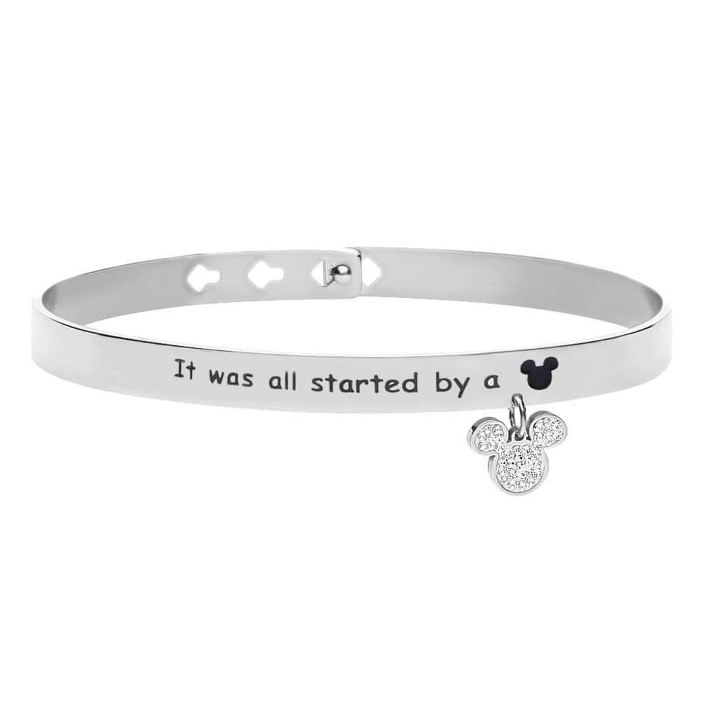 Bangle Lady Message Acciaio Disney e Cristalli - Bracciali Donna | Stroili