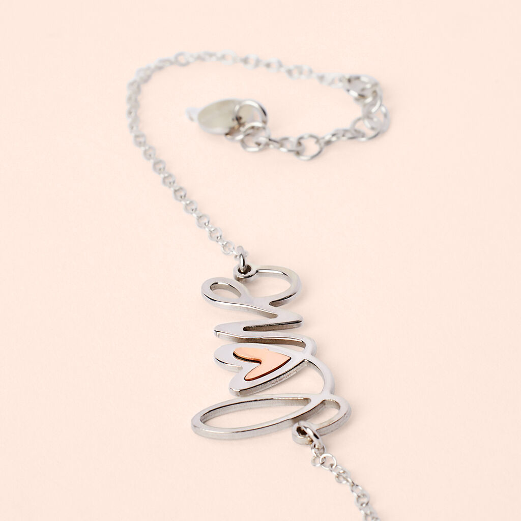 Bracciale Silver Collection Argento Bicolore Bianco / Rosa
