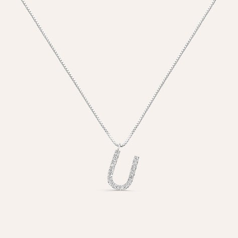 Collana Diamond Letters Oro Bianco Diamante - Collane Donna | Stroili