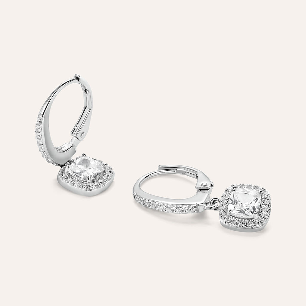 Orecchini Lobo Silver Elegance Argento Rodiato Cubic Zirconia