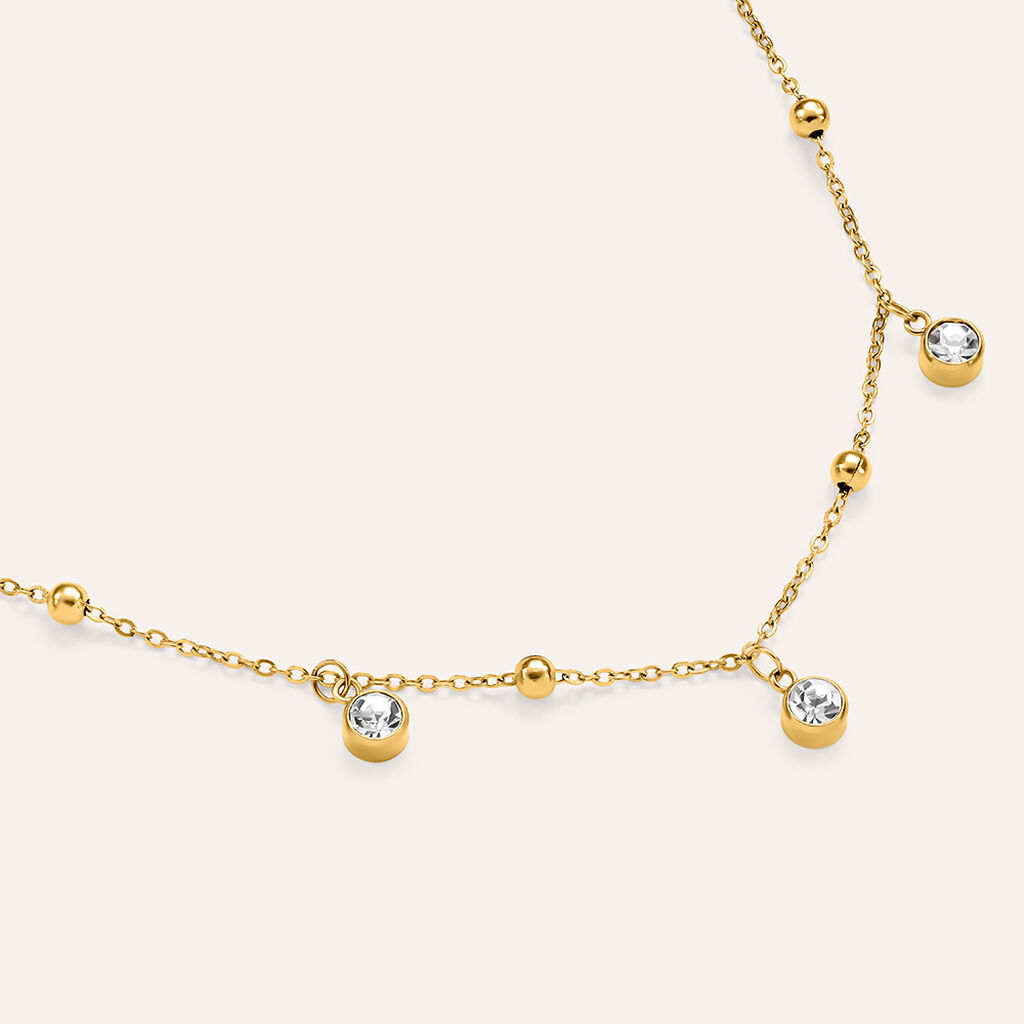 Bracciale Radiance Acciaio Dorato Cristallo