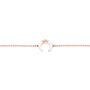 Bracciale lunula in acciaio rosato e strass