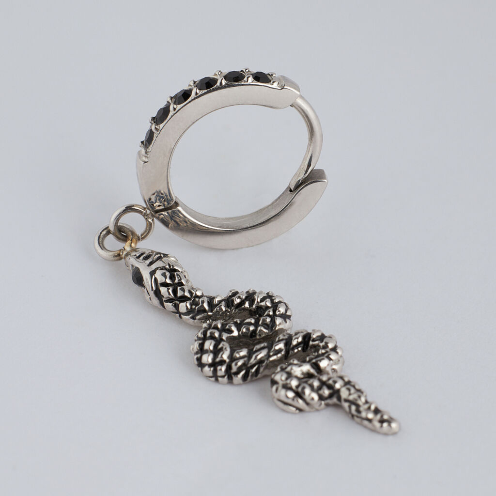 Orecchini A Cerchio Man Code Acciaio Cristallo