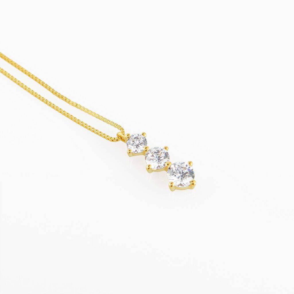 Collana Trilogy Claire Oro Giallo Cubic Zirconia - Collane Donna | Stroili