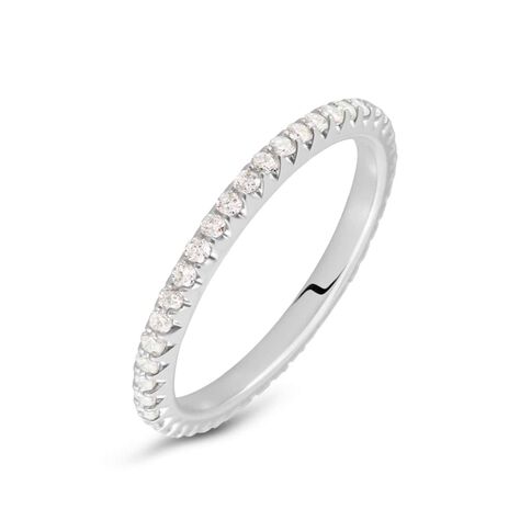 Fede Classica Eternity 2 mm Oro Bianco Diamante - Anelli con Incisione Donna | Stroili