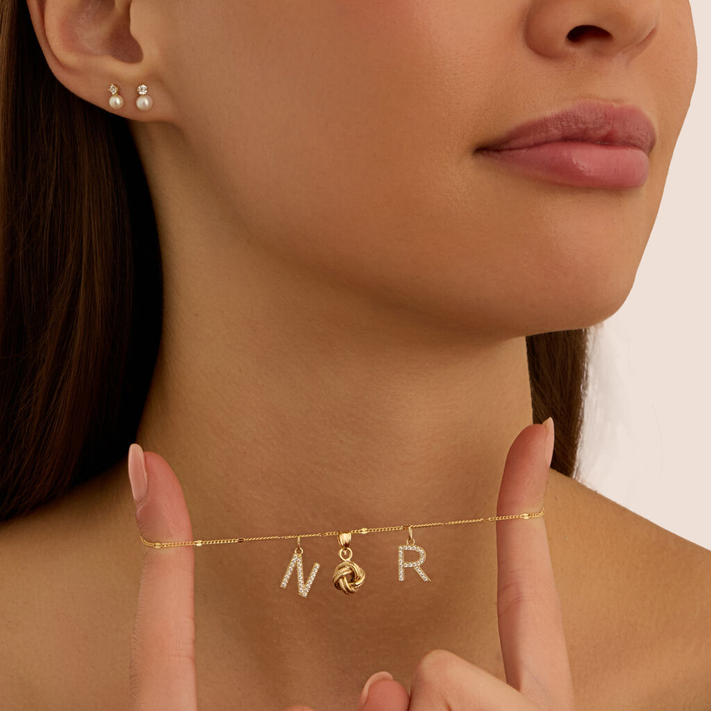 Orecchini Lobo Bon Ton Oro Giallo Perla D'Acqua Dolce Cubic Zirconia