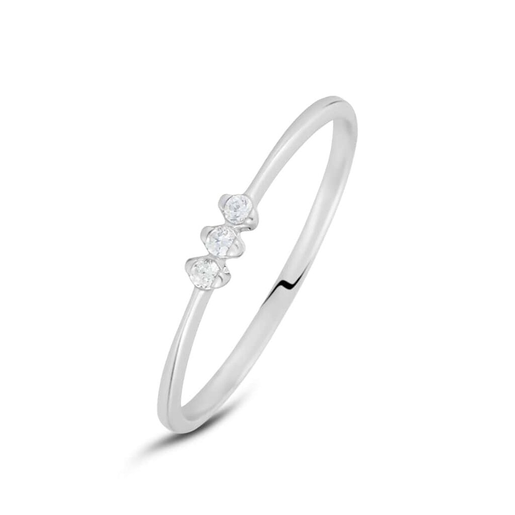 Anello Trilogy Claire Oro Bianco Cubic Zirconia - Anelli con Pietre Donna | Stroili