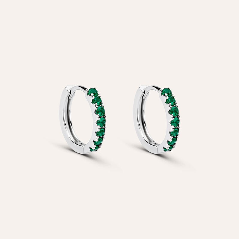 Orecchini A Cerchio Silver Rainbow Argento Rodiato Cubic Zirconia - Orecchini a Cerchio Donna | Stroili