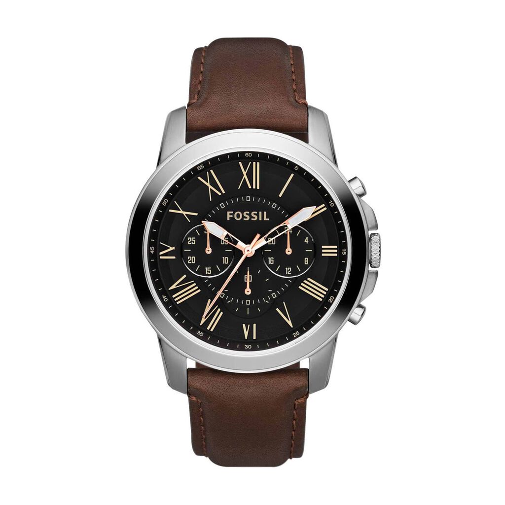 Orologio Cronografo Uomo Fossil Grant quadrante nero FS4813
