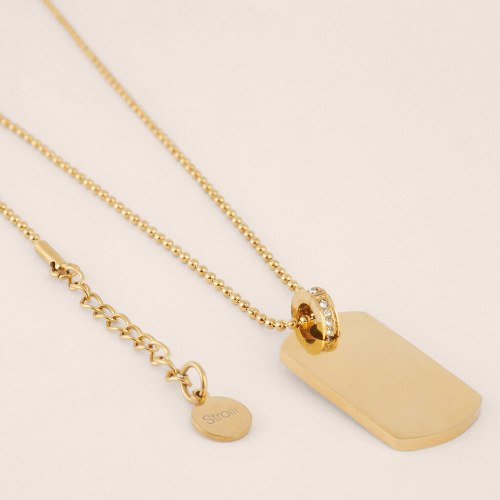 Collana Radiance Acciaio Dorato Cristallo