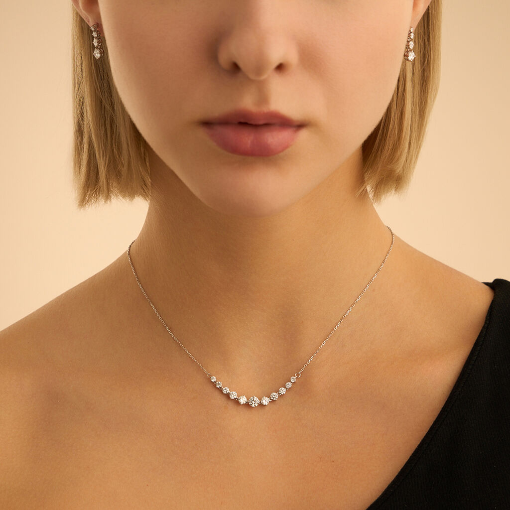Orecchini Pendenti Diamade Oro Bianco Diamante Lab-Grown - Orecchini Pendenti Donna | Stroili