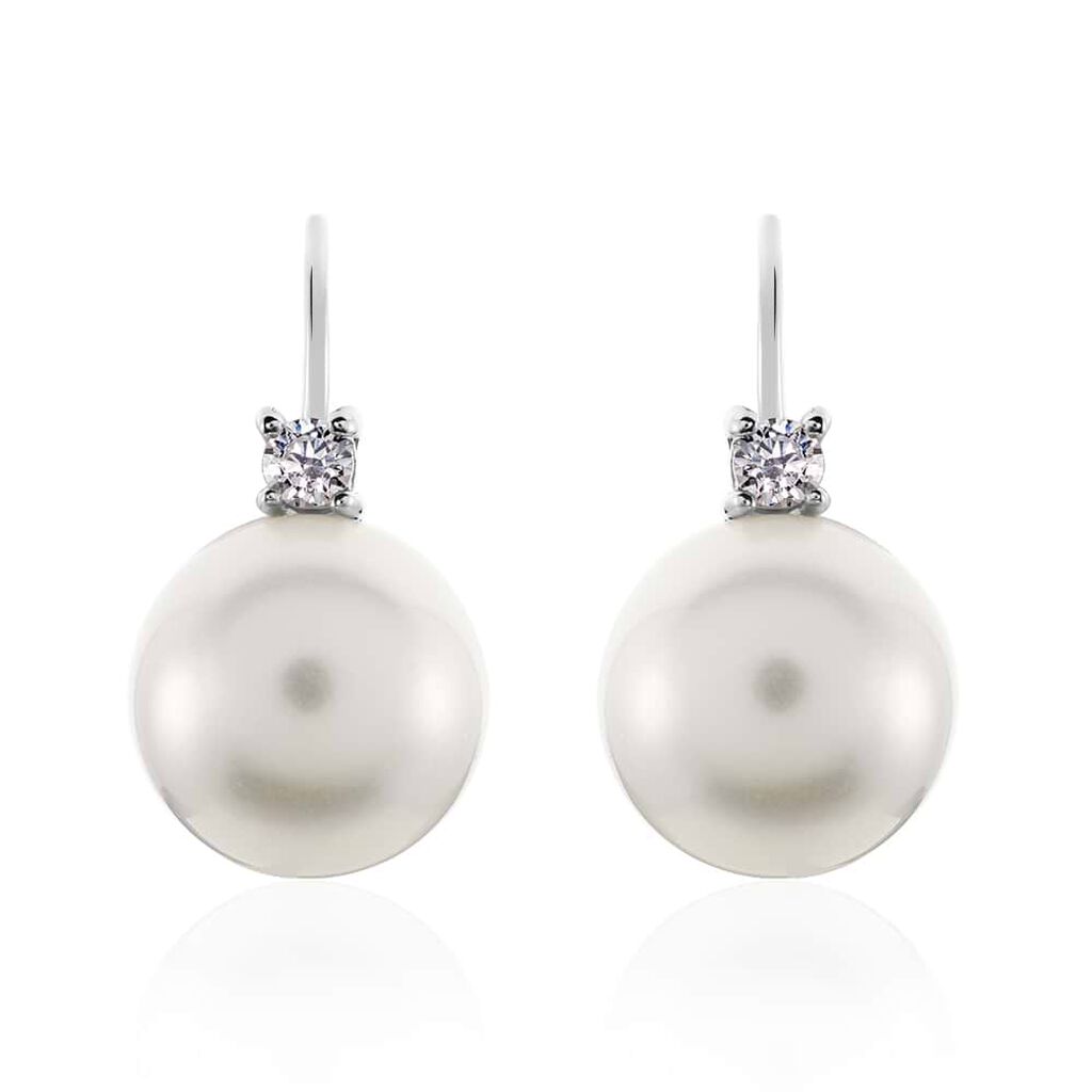Orecchini Pendenti Silver Pearls Argento Rodiato Perla sintentica Cubic Zirconia