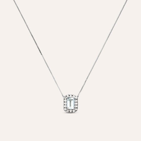 Collana Acquamarina Oro Bianco Acquamarina Diamante - Collane Donna | Stroili