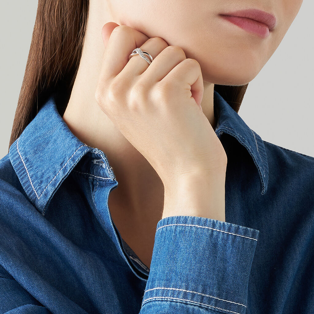 Anello Fascia Sophia Oro Bianco Diamante - Anelli con Pietre Donna | Stroili