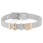 Bracciale Catena Lady Shine Acciaio Bicolore Bianco / Rosa Cristallo
