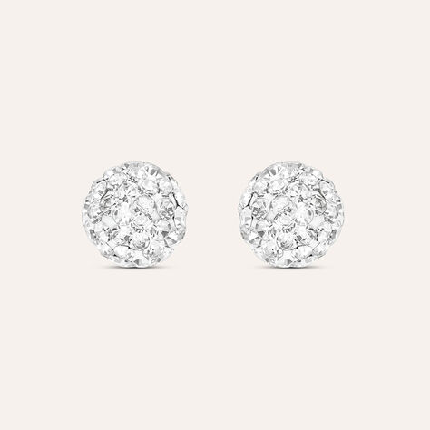 Orecchini Lobo Christelle Oro Bianco Cristallo - Orecchini a Lobo Donna | Stroili