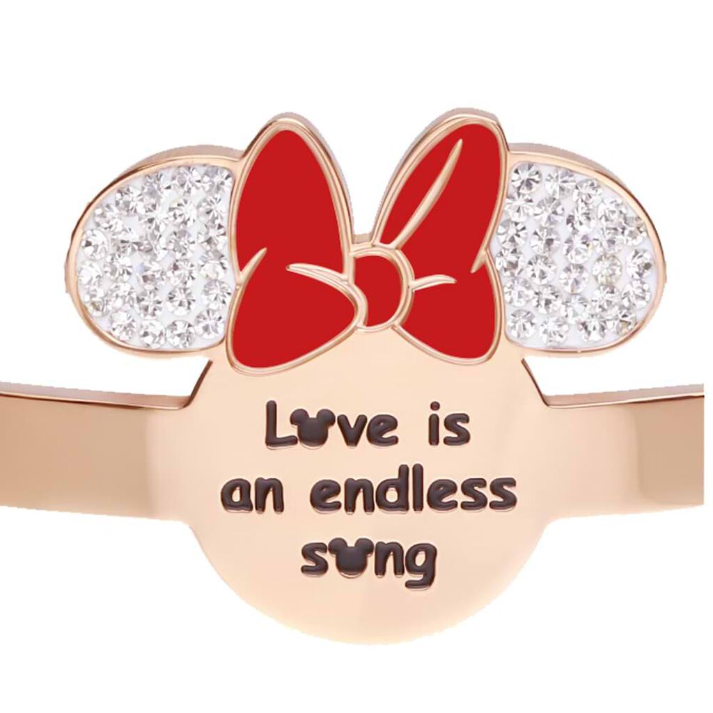 Bangle Lady Message Acciaio Rosato Disney e Cristalli - Bracciali Donna | Stroili