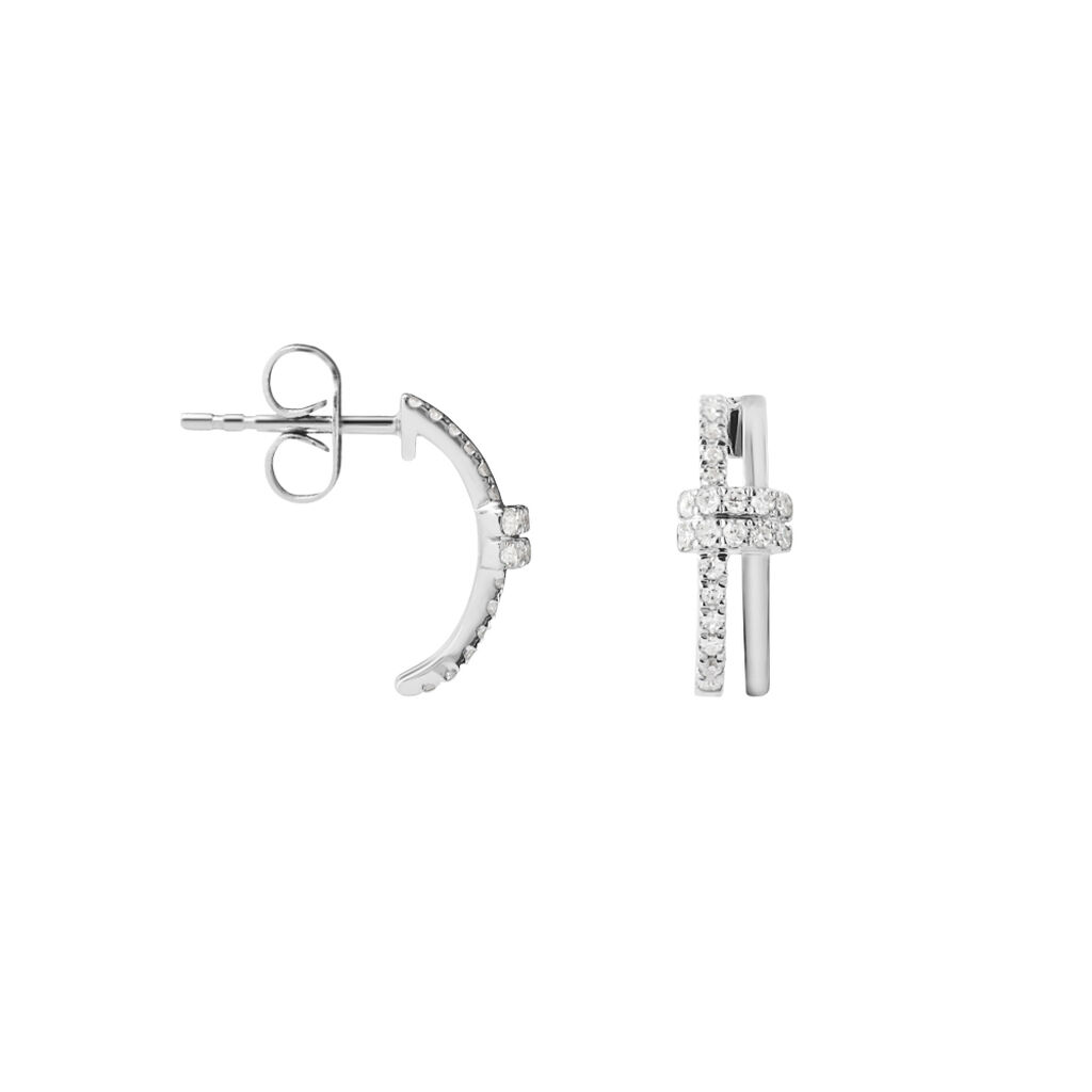 Orecchini Lobo Sophia Oro Bianco Diamante - Orecchini a Lobo Donna | Stroili