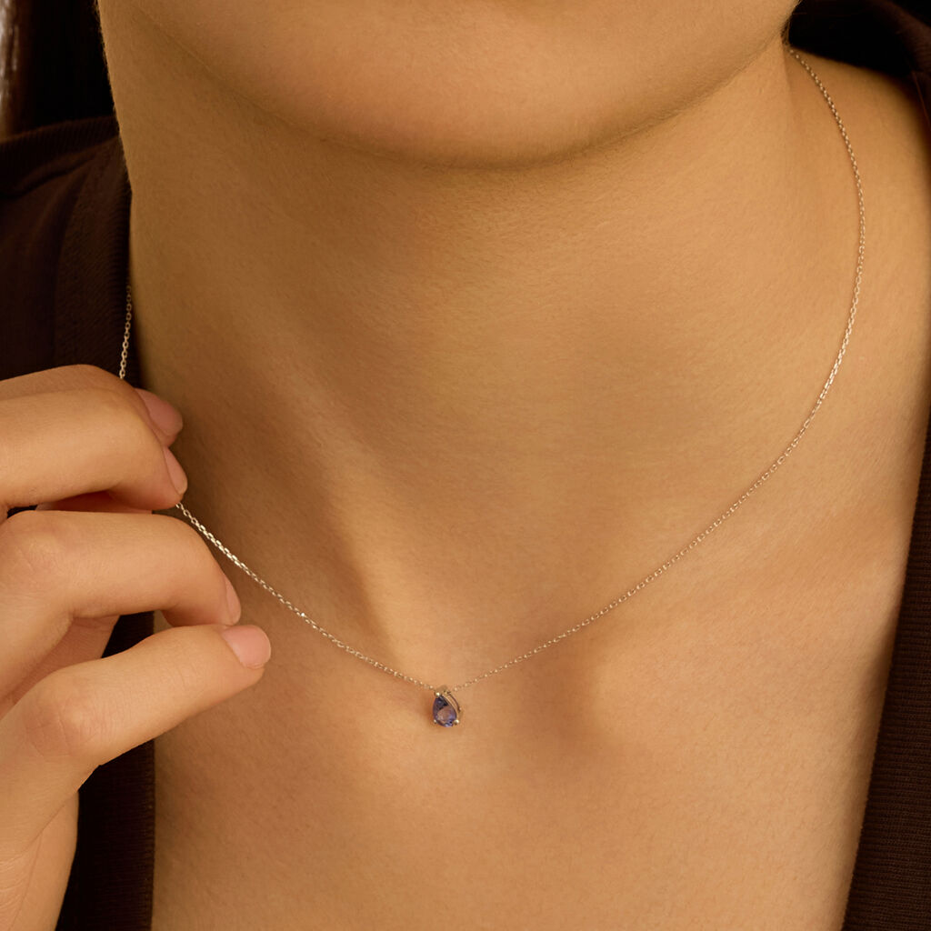 Collana Punto Luce Jasmine Oro Bianco Tanzanite - Collane Punto Luce Donna | Stroili
