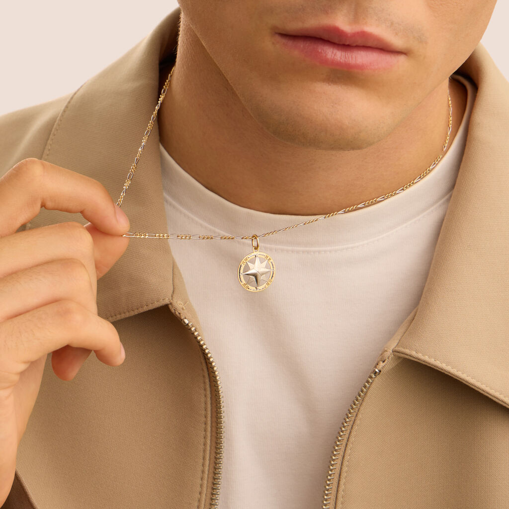 Pendente Oro Uomo Oro Bicolore