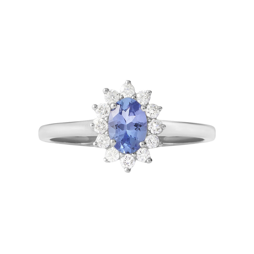 Anello Solitario Jasmine Oro Bianco Tanzanite Diamante - Anelli con Pietre Donna | Stroili