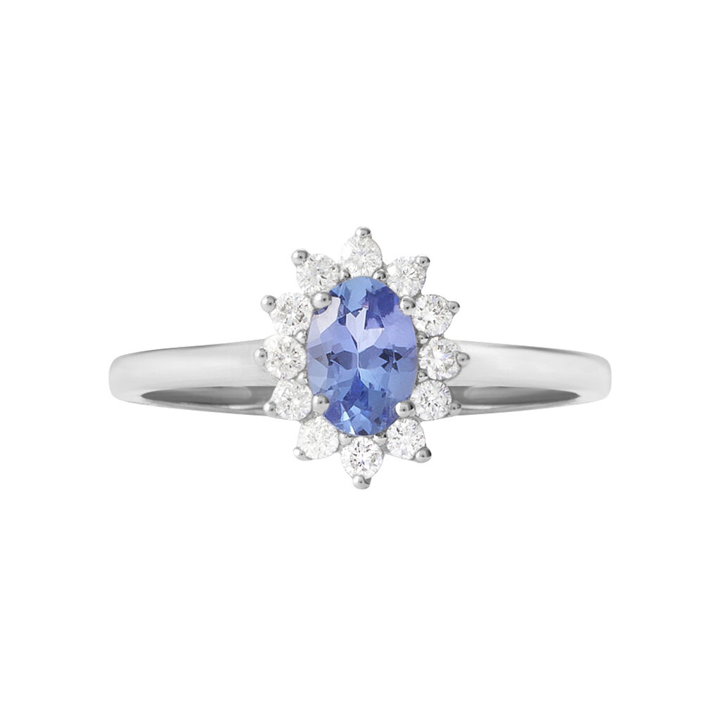 Anello Solitario Jasmine Oro Bianco Tanzanite Diamante - Anelli con Pietre Donna | Stroili