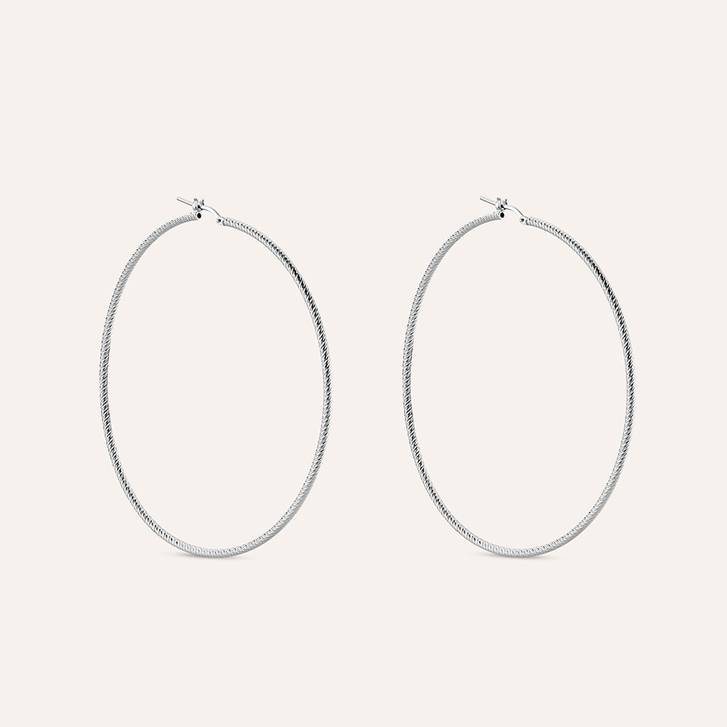 Orecchini A Cerchio Silver Collection Argento Rodiato