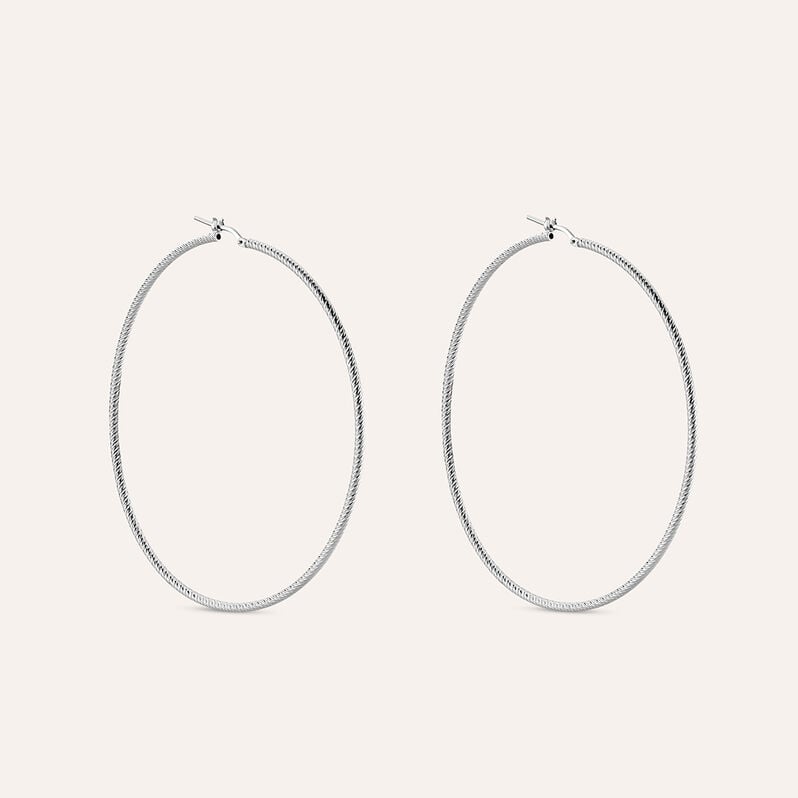 Orecchini A Cerchio Silver Collection Argento Rodiato - Orecchini a Cerchio Donna | Stroili