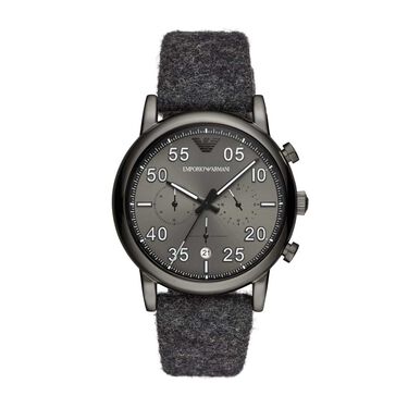 Orologio cronografo Emporio Armani cinturino in tessuto grigio e cassa acciaio