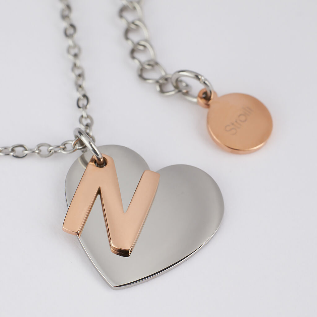 Collana Sunrise Acciaio Bicolore Bianco / Rosa