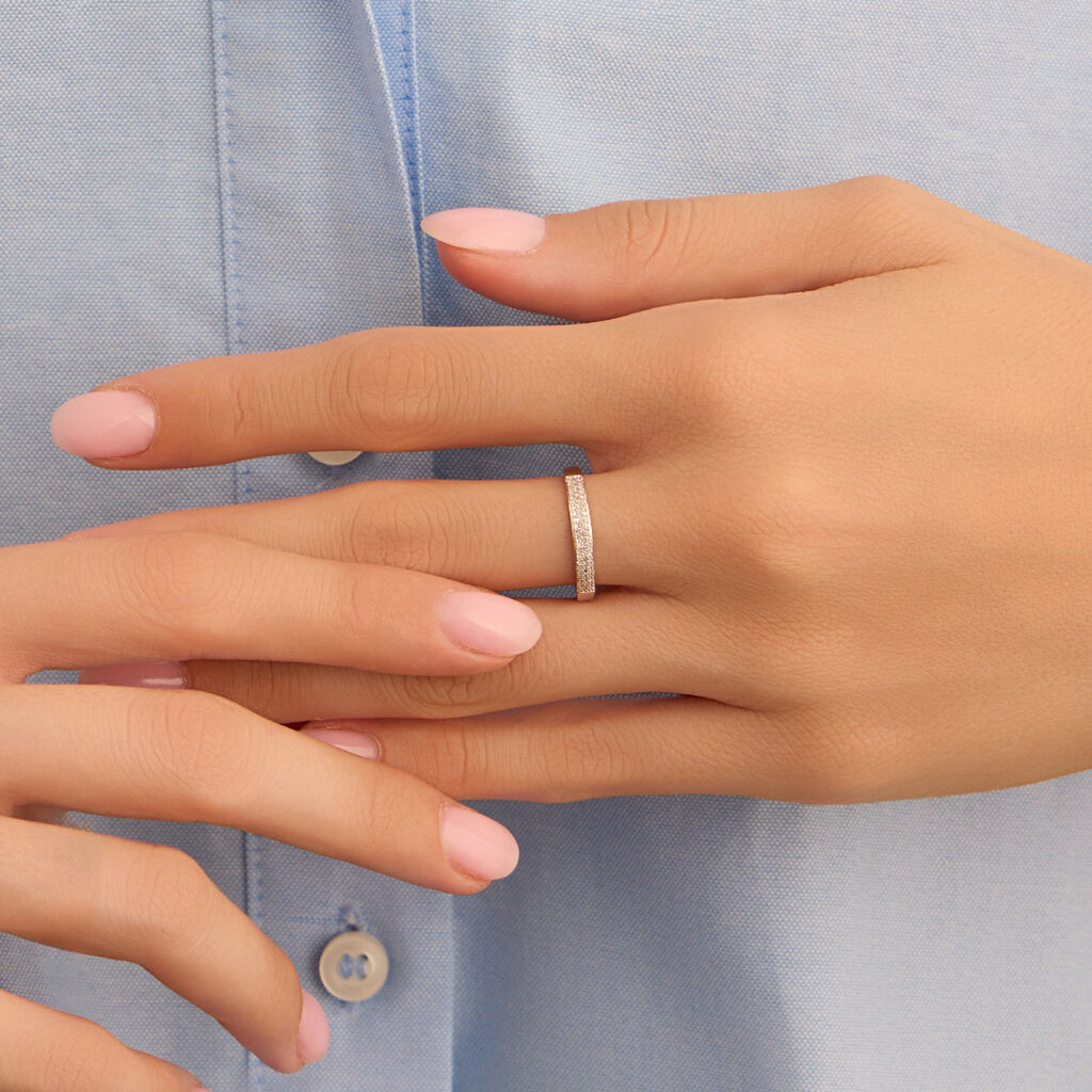 Anello Fascia Sophia Oro Bianco Diamante