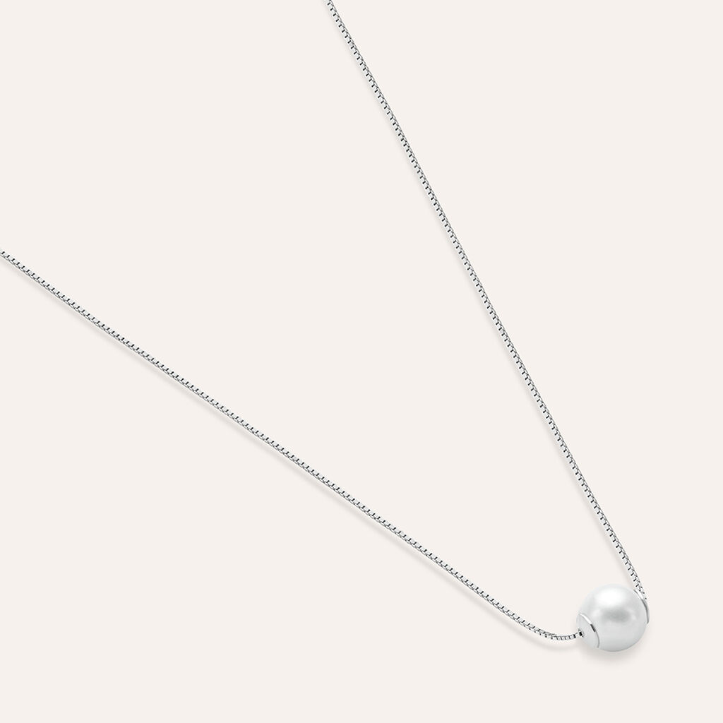 Collana Silver Pearls Argento Rodiato Perla sintentica