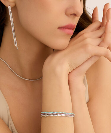 Collana Tennis Romantic Shine Metallo Cristallo