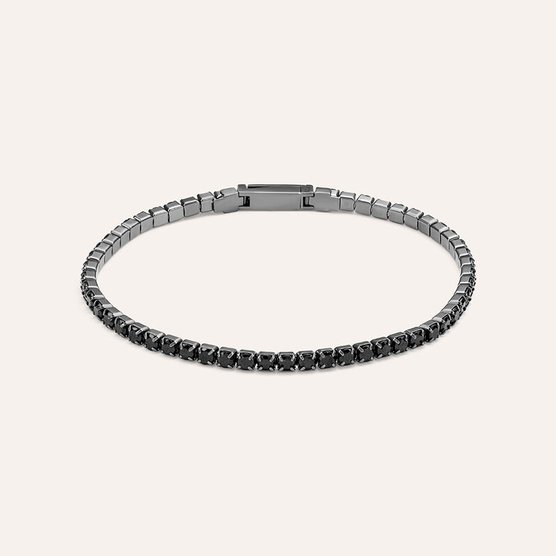 Bracciale Gentleman Argento Rodiato Cubic Zirconia - Bracciali Uomo | Stroili