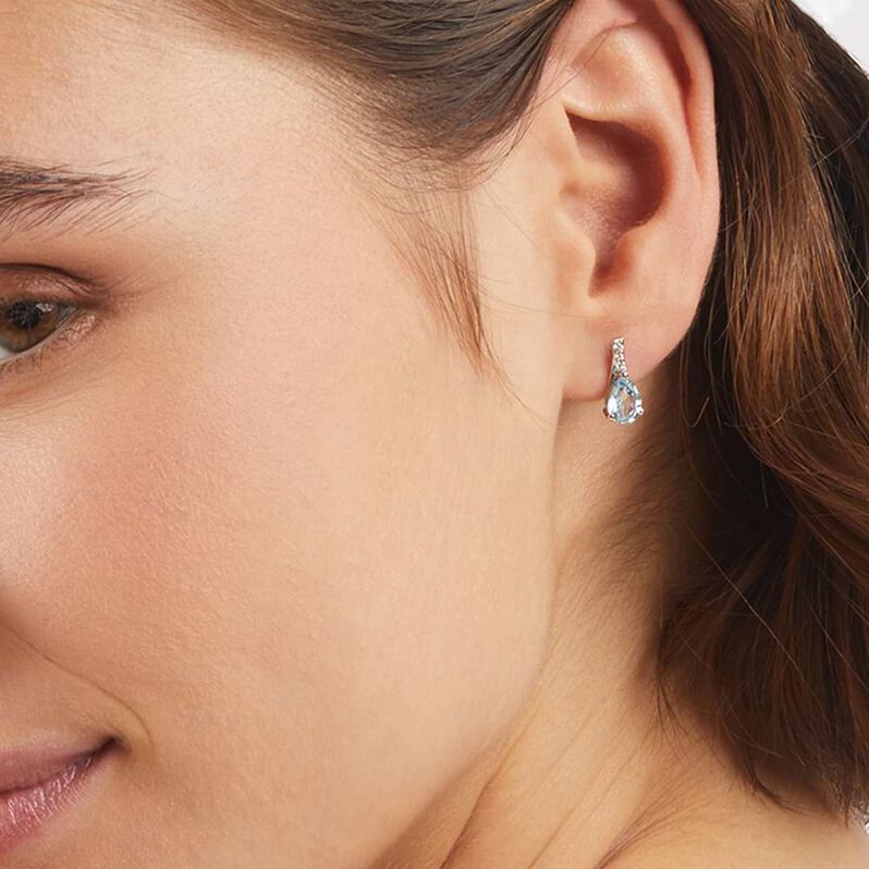 Orecchini Lobo Punto Luce Amélie Oro Bianco Topazio Cubic Zirconia - Orecchini a Lobo Donna | Stroili