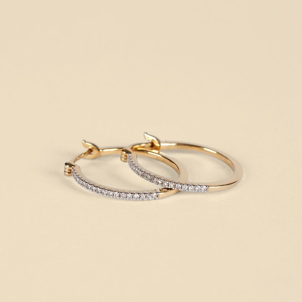 Orecchini A Cerchio Grace Oro Giallo Diamante - Orecchini a Cerchio Donna | Stroili